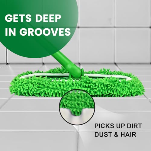 15Pcs Reusable Microfiber Mop Pads Compatible with Sweeper Mop, Replacement Wet Mopping pad Refills & Washable Dry Sweeping Cloths for Surface/Hardwood Floor Cleaning - color: 15 Pack Green