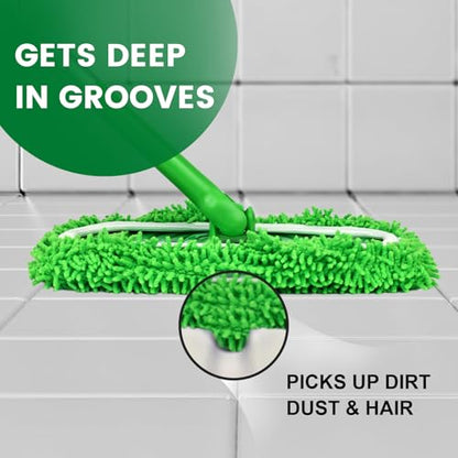 15Pcs Reusable Microfiber Mop Pads Compatible with Sweeper Mop, Replacement Wet Mopping pad Refills & Washable Dry Sweeping Cloths for Surface/Hardwood Floor Cleaning - color: 15 Pack Green
