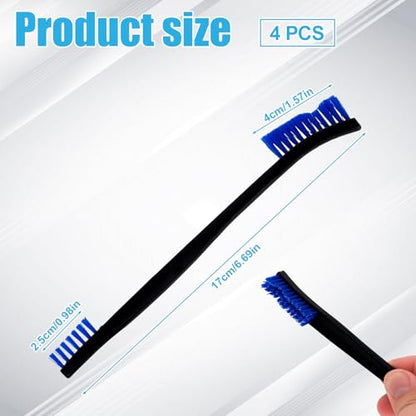4pcs Double Ended Nylon Cleaning Brushes, Small Cleaning Brush Set Multifunctional Detail Cleaning Brush Crevice Tool for Kitchen Jewelry Small Objects