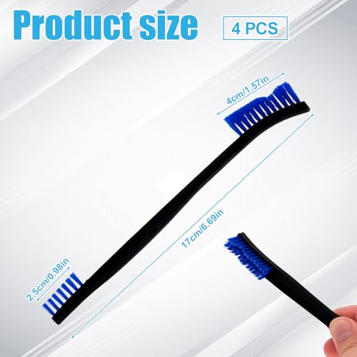 4pcs Double Ended Nylon Cleaning Brushes, Small Cleaning Brush Set Multifunctional Detail Cleaning Brush Crevice Tool for Kitchen Jewelry Small Objects