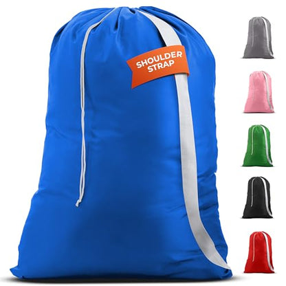 Handy Laundry Bag with Shoulder Strap 30"x40", Extra Large, Blue - color: Blue, size: 1-Pack