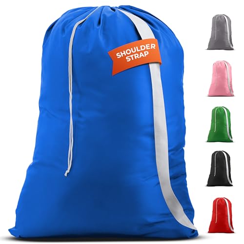 Handy Laundry Bag with Shoulder Strap 30"x40", Extra Large, Blue - color: Blue, size: 1-Pack