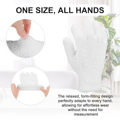 M METERXITY Dusting Gloves, Reusable Washable Mittens for House/Plants/Cars/Blinds Dusting, Leaf Cleaning Glove Mittens - color: White, size: 7.8 x 10 cm