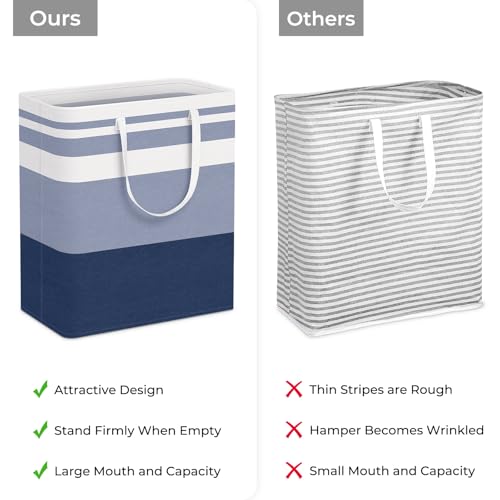 HomeHacks 2 Pack Large Laundry Baskets, Laundry Hampers Bags (Blue 100Lx2) - color: Blue, size: 100L