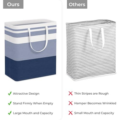 HomeHacks 2 Pack Large Laundry Baskets, Laundry Hampers Bags (Blue 100Lx2) - color: Blue, size: 100L