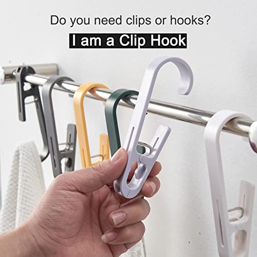 Large Laundry Hook Clothes pins 4Pcs Sock Clip Laundry Clips with Springs, Strong Plastic Clothes Drying Line Pegsfor Home Kitchen Outdoor (White - color: 4 White