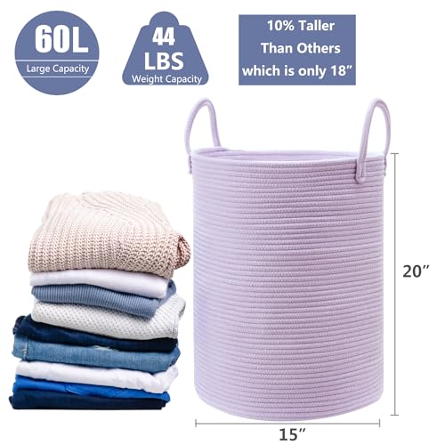 60L Large Purple Hamper Laundry Basket for Nursery Kids Girls - color: Purple, size: Large (60L)