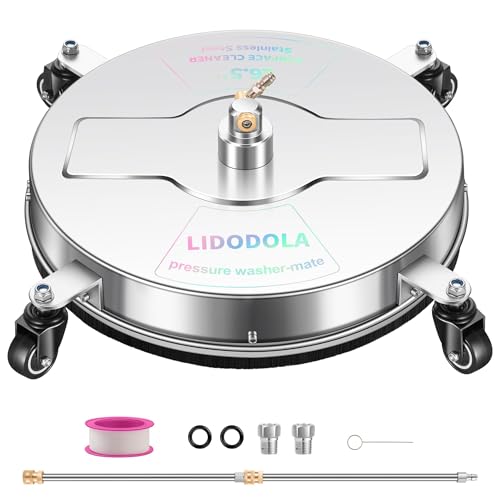 LidoDola 16.5'' Pressure Washer Surface Cleaner, Power Washer Accessory - size: 16.5 INCH SILVER