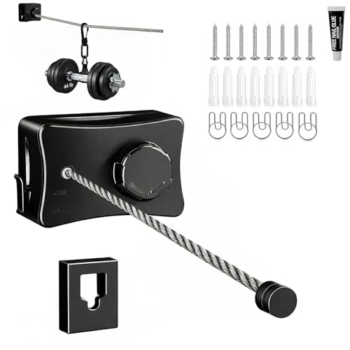 Retractable Clothesline Indoor Outdoor - Max Load 44 lbs, Heavy Duty Clothes Line for Indoors & Outside, 16.7ft Non-Sagging Laundry Line, Tendedero de Ropa Retractil, Clothing Drying Line - Black - color: Black