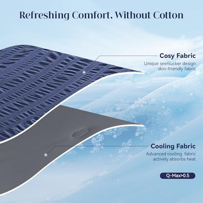 GEMBED Summer Cooling Blanket for Hot Sleepers - Throw Size, 50"x70" - color: Deep Blue, size: Throw (50"x70")