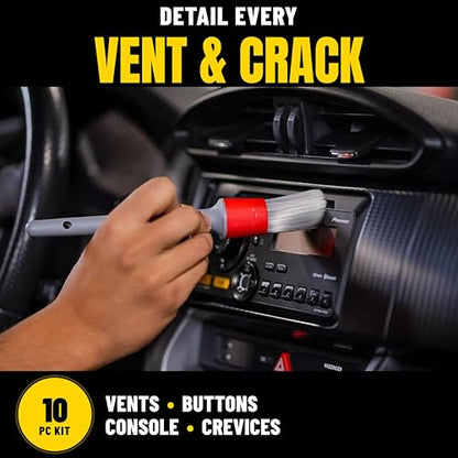 Chemical Guys, 10-Piece Interior Cleaning Kit, Cleaner, Brushes, Gel & Bag - style: KIT + BAG