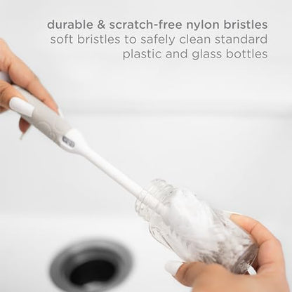 Ubbi Deluxe 2-in-1 Baby Bottle Cleaning Brush Set, Gray, 2 Pack - color: Gray Deluxe Bottle Brush, 2 Pack