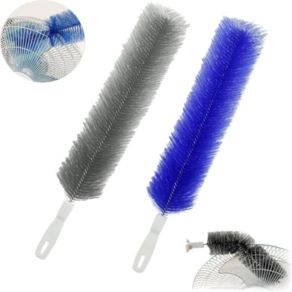 Fan Cleaning Brush, Flexible Dust Removal Brush, Reusable Microfiber Dust Collector, Cleans Without Disassembly, Suitable for Electric Fans, Louvers and Air Conditioning Vents (Blue + Gray).