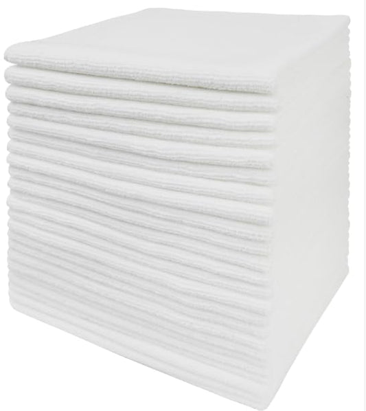 Tricol Clean Professional Extra-Thick Microfiber Cleaning Cloth 12 Pack White (16IN x 16IN, 300GSM, Commercial Grade All-Purpose Microfiber Highly Absorbent, LINT-Free, Streak-Free Cleaning Towels) - color: White, size: 12 Count (Pack of 1)