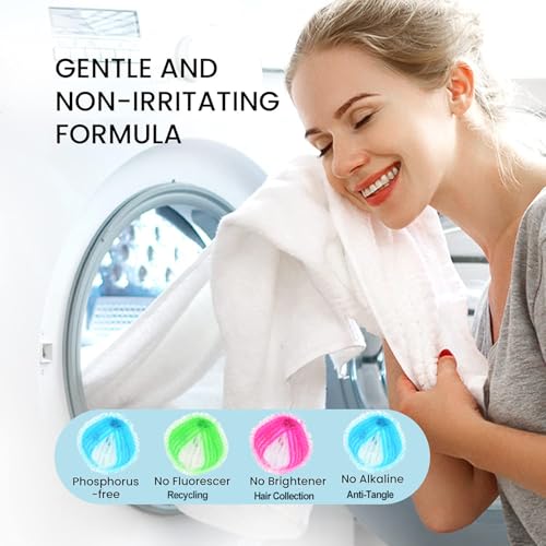 12 Pet Hair Remover Balls for Laundry: Reusable Washing Machine & Dryer Fur Catcher for Dog and Cat Hair on Clothes and Bedding