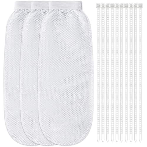 13 Pcs Washing Machine Lint Trap, Nylon Mesh Filter for Drain Hose - color: White 3 Pcs
