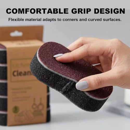 5 Pack Magic Sponges Cleaning Eraser, Carborundum Sponge, Multi-Functional Cleaning Sponges, Rust Foam Cleaning Eraser，Suitable for pots, Kitchen, Tiled Wall and Sink