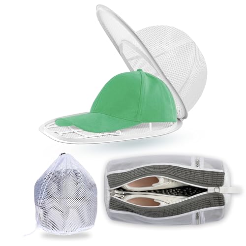 Hat Washer Cage Set 3-in-1 | Cap Washer with Shoe & Mesh Laundry Bags