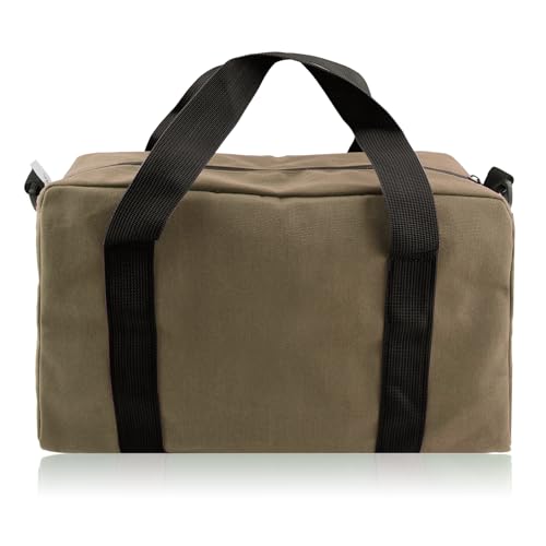 Small Tool Bag, Close Top Wide Mouth Tool Organizer Bag, Large Tool Bags - color: Khaki, size: 18 Inch