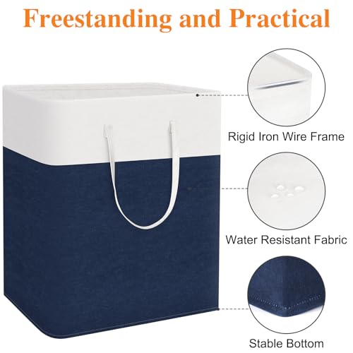 TasticTotes Laundry Basket 3-Pack, Laundry Hamper, 100L-Blue - color: Blue, size: 100L