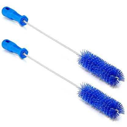 Baderke 2 Pcs Drain Brush Pipe Cleaning Tube Brush, Blue, 19.7 x 1.5 Inch - color: Blue, size: 19.7 x 1.5 Inch
