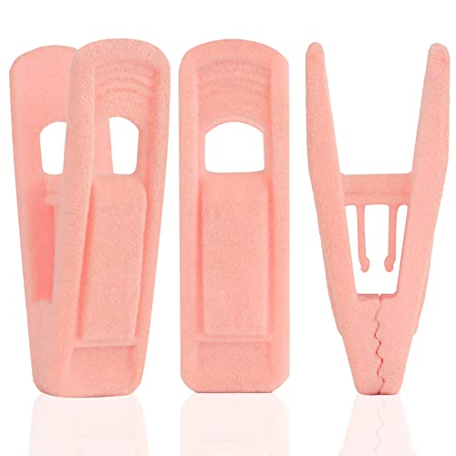 Tinfol Pink Velvet Hanger Clips Pack of 24, Pants Velvet Clips, Premium Large Opening Clothes Pin, Strong Finger Flocked Clip Perfect for Use with Slim-line Clothes Velvet Hangers - color: Pink, size: 24PC