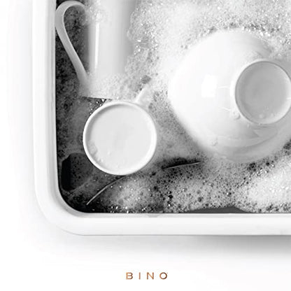BINO Collapsible Wash Basin - White | Portable Dish Tub | Kitchen | Camping | Sink | Home Essentials | Baby Travel | Folding Dish Pan for Maximum Space Saving - color: White