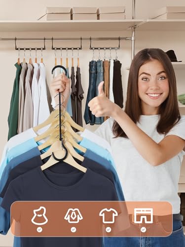 HOUSE DAY Space Saving Hangers 20 Pack, Magic Hanger Organizer - Black - color: Black, size: 20 Pack