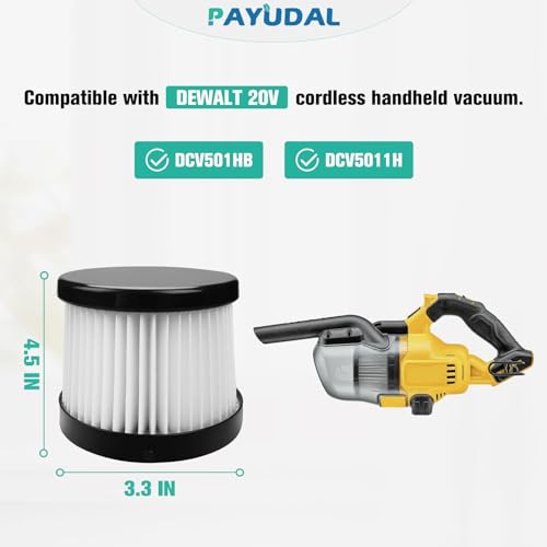 DCV501H HEPA Filter Replacement for DEWALT Dcv5011hb 20V Cordless Vacuum - color: 2 Pack