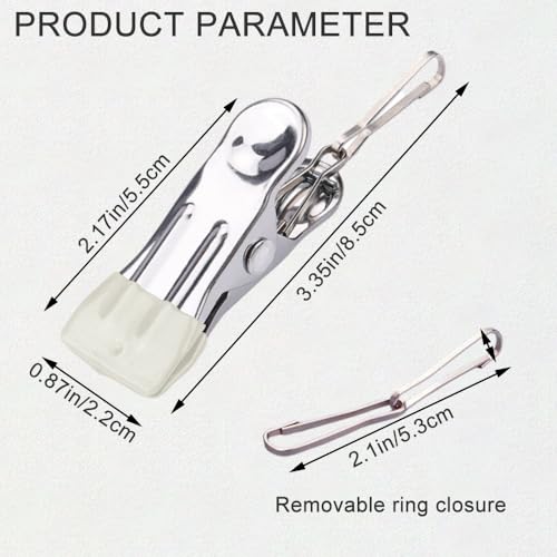Multipurpose Heavy Duty Stainless Steel Clothespins, Clothes Pins for Laundry, Towel Drying Clips, Outdoor Clothespins for Socks, Towels, Snacks, Photo (30, Beige) - color: Beige
