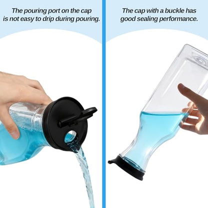 6 Pack Laundry Detergent Dispenser, 54oz Plastic Fabric Softener Dispenser for Powder & Bleach, Liquid Laundry Detergent Container, Clear