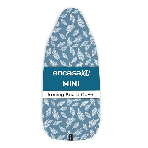 Encasa XO Ironing Board Cover and Pad, Thick Felt 28"x12" - color: Big Leaves Blue, size: Mini (28"x12")