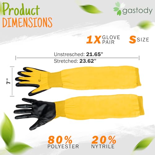 Long Sleeve Gardening Gloves for Women & Men, Long Cuff Garden Gloves - color: Black and Yellow, size: Large