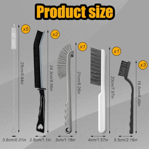 12pcs Crevice Cleaning Brush, Straw Brush for Bathroom, Ktichen and Window