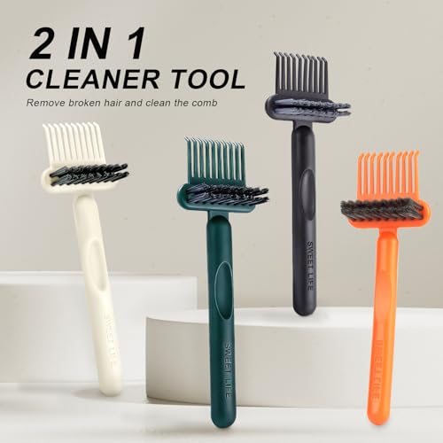 2 Pack Hair Brush Cleaning Tool, 2-in-1 Cleaner Tool, Portable Cleaning Tool Set for Brush Comb Keyboard, Remover Rake for Removing Hair Dust, Home and Salon Use(Sage Green) - color: 2 Pack-SageGreen