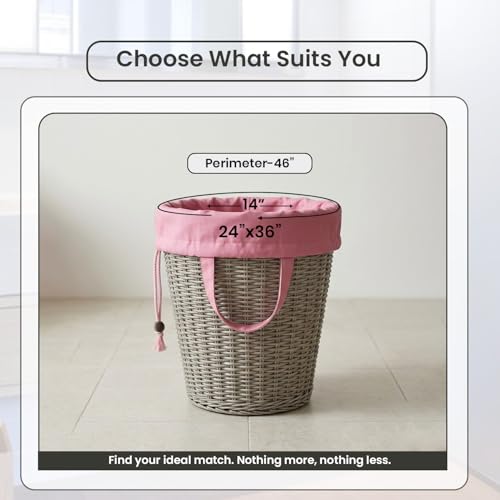 LFH Home Large Premium Cotton Rich Canvas Laundry Bag with Drawstring and Handles Heavy Duty, Multi-Use, Washable for Home, Travel, College or Storage 24x36 (Pack of 2)-Pink - color: Pink, size: 24"x36" (Pack of 2)