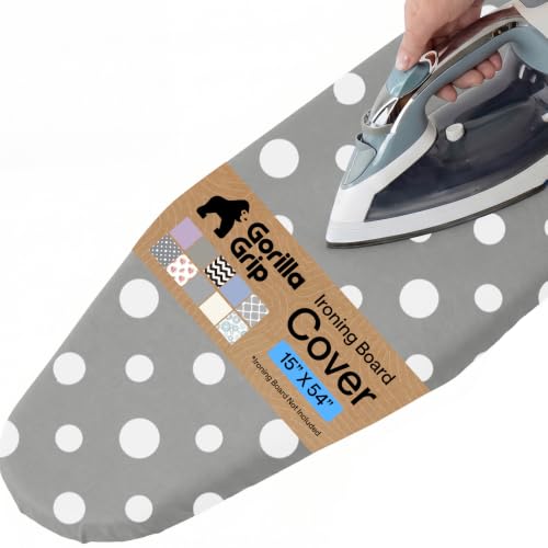 GORILLA GRIP Padded Ironing Board Cover, 15x54 Dots - color: Dots, size: 15" X 54"