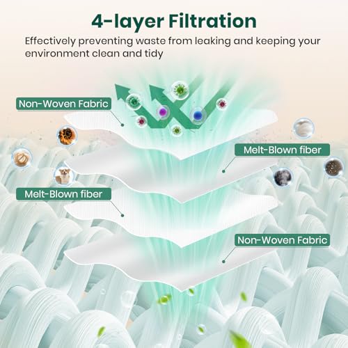 14 Pack Vacuum Bags for Tikom L8000 Plus Series Robot Vacuum, Large Capacity Disposable Replacement Dust Bags for Tikom, Up to 60 Days Hands Free Cleaning