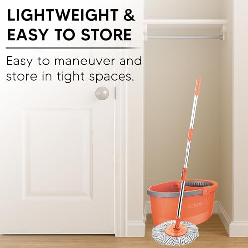 Macromax Spin Mop and Bucket Set, 360 Rotating Microfiber Mop - style: Faster Spin Mop set + 1 Refill