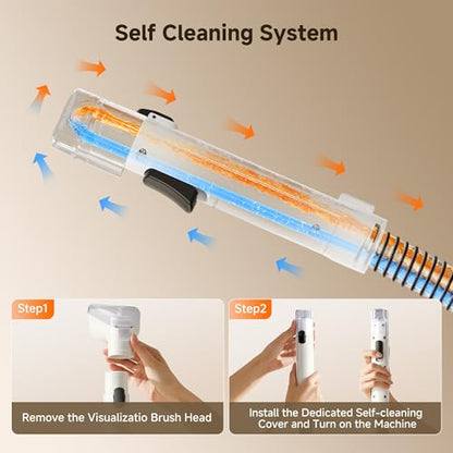 Uwant 18Kpa Carpet Cleaner Machine with Pet Pro Cleaner&Tools Set of 1 - color: White-Cappuccino