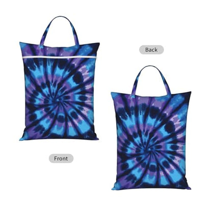 Tie Dye Blue Purple Travel Laundry Bags Cloth Diaper Wet Bags Handle Washable Dirty Clothes Bags Wet Dry Bag Suitcase Gym Swimming Pool College Dorm Wet Bag - color: 1 PC7, size: One Size