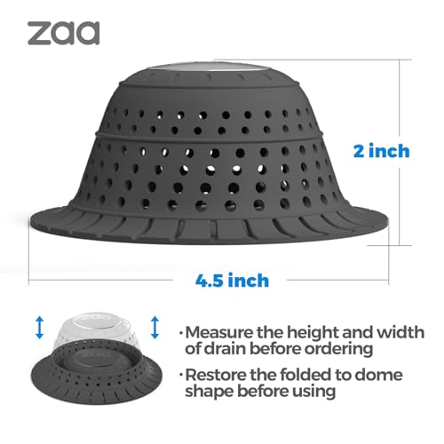 zaa Shower Drain Hair Catcher Bathtub Drain Strainer Sink Drain Protector - color: Black, size: 1pack