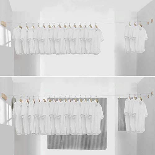 BESy Retractable Double Clothesline Laundry Indoor Washing Clothes Line - size: Double Rope, style: Gold
