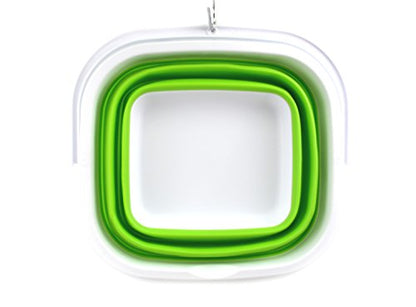 SAMMART 11L (2.9 Gallon) Collapsible Rectangular Handy Bucket (1, Green) - color: Green