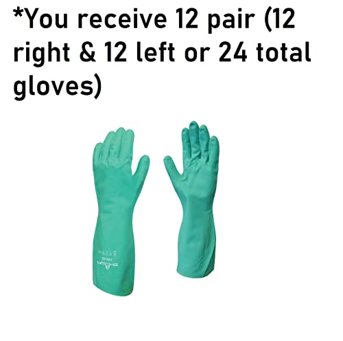 SHOWA 730 Chemical Resistant Glove, 15-mil Nitrile, X-Small, 12-Pack - size: X-Small, style: 12-pack