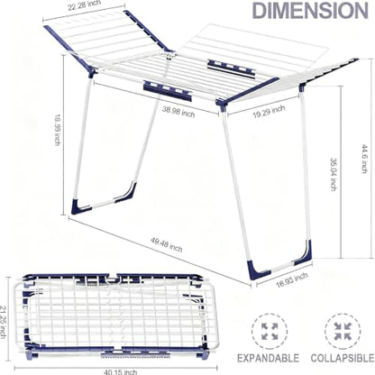 APEXCHASER Clothes Drying Rack, Drying Rack Large Space with 4 Wings - style: 4 Wings