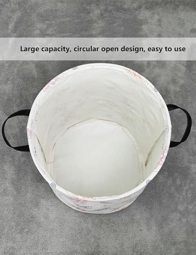 Foldable Waterproof Round Fabric Laundry Basket Home, Colorful Butterfly - color: Round-Colorful Butterfly