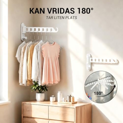 JOOM Clothes Drying Rack Wall Mounted, 13-Inch Foldable Arm, White 1 Pack - color: White, size: one pack