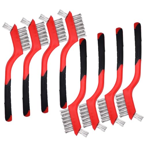 8-Piece Small Wire Brush Set, Steel Wire Brush for Rust Removal & Cleaning - size: 8PCS Wire Brushes