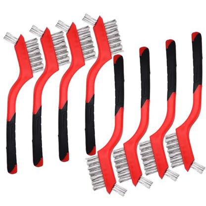 8-Piece Small Wire Brush Set, Steel Wire Brush for Rust Removal & Cleaning - size: 8PCS Wire Brushes